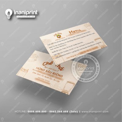 Mẫu Card Visit Shop Ăn Vặt, Name Card Tiệm Tiệm Ăn Vặt, Danh Thiếp Quán Ăn Vặt Đẹp Giá Rẻ