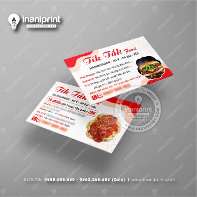 Mẫu Card Visit Shop Ăn Vặt, Name Card Tiệm Tiệm Ăn Vặt, Danh Thiếp Quán Ăn Vặt Đẹp Giá Rẻ