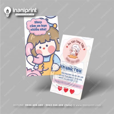 Mẫu Card Visit Shop Ăn Vặt, Name Card Tiệm Tiệm Ăn Vặt, Danh Thiếp Quán Ăn Vặt Đẹp Giá Rẻ