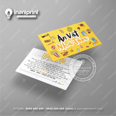 Mẫu Card Visit Shop Ăn Vặt, Name Card Tiệm Tiệm Ăn Vặt, Danh Thiếp Quán Ăn Vặt Đẹp Giá Rẻ