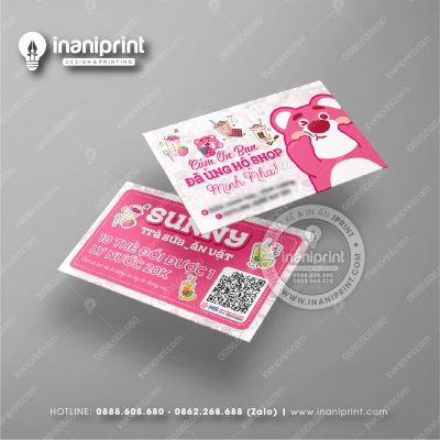 Mẫu Card Visit Shop Ăn Vặt, Name Card Tiệm Tiệm Ăn Vặt, Danh Thiếp Quán Ăn Vặt Đẹp Giá Rẻ