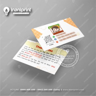 Mẫu Card Visit Shop Ăn Vặt, Name Card Tiệm Tiệm Ăn Vặt, Danh Thiếp Quán Ăn Vặt Đẹp Giá Rẻ