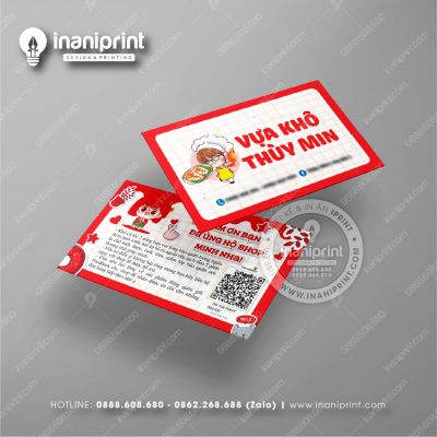 Mẫu Card Visit Shop Ăn Vặt, Name Card Tiệm Tiệm Ăn Vặt, Danh Thiếp Quán Ăn Vặt Đẹp Giá Rẻ