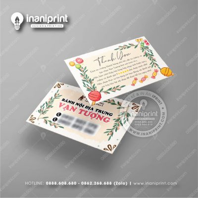 Mẫu Card Visit Shop Ăn Vặt, Name Card Tiệm Tiệm Ăn Vặt, Danh Thiếp Quán Ăn Vặt Đẹp Giá Rẻ