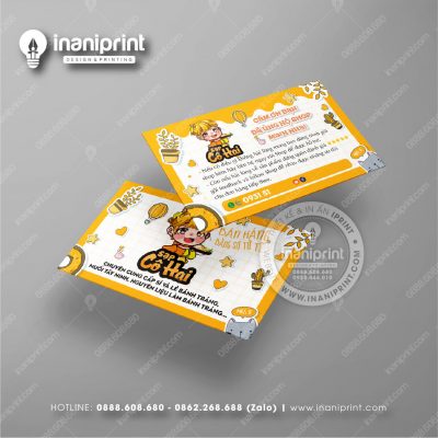 Mẫu Card Visit Shop Ăn Vặt, Name Card Tiệm Tiệm Ăn Vặt, Danh Thiếp Quán Ăn Vặt Đẹp Giá Rẻ