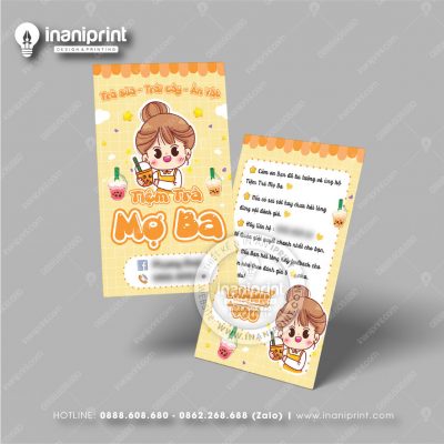 Mẫu Card Visit Quán Trà Sữa, Name Card Tiệm Trà Sữa, Danh Thiếp Quán Trà Sữa Đẹp Giá Rẻ